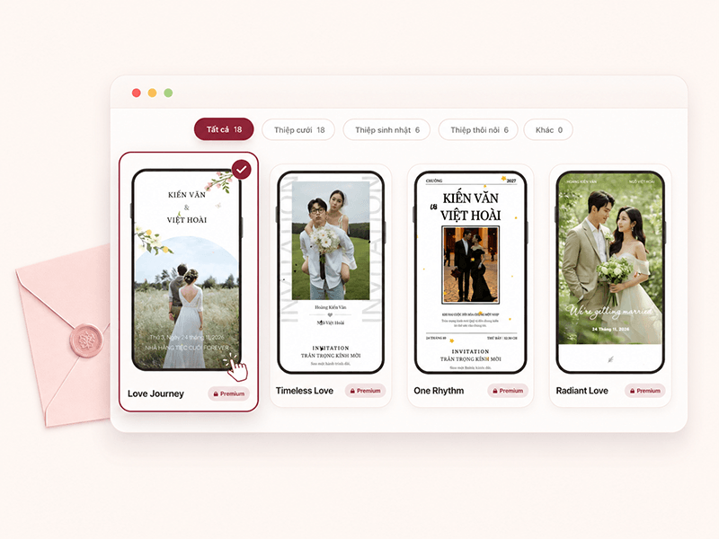 Chọn mẫu thiệp cưới online
